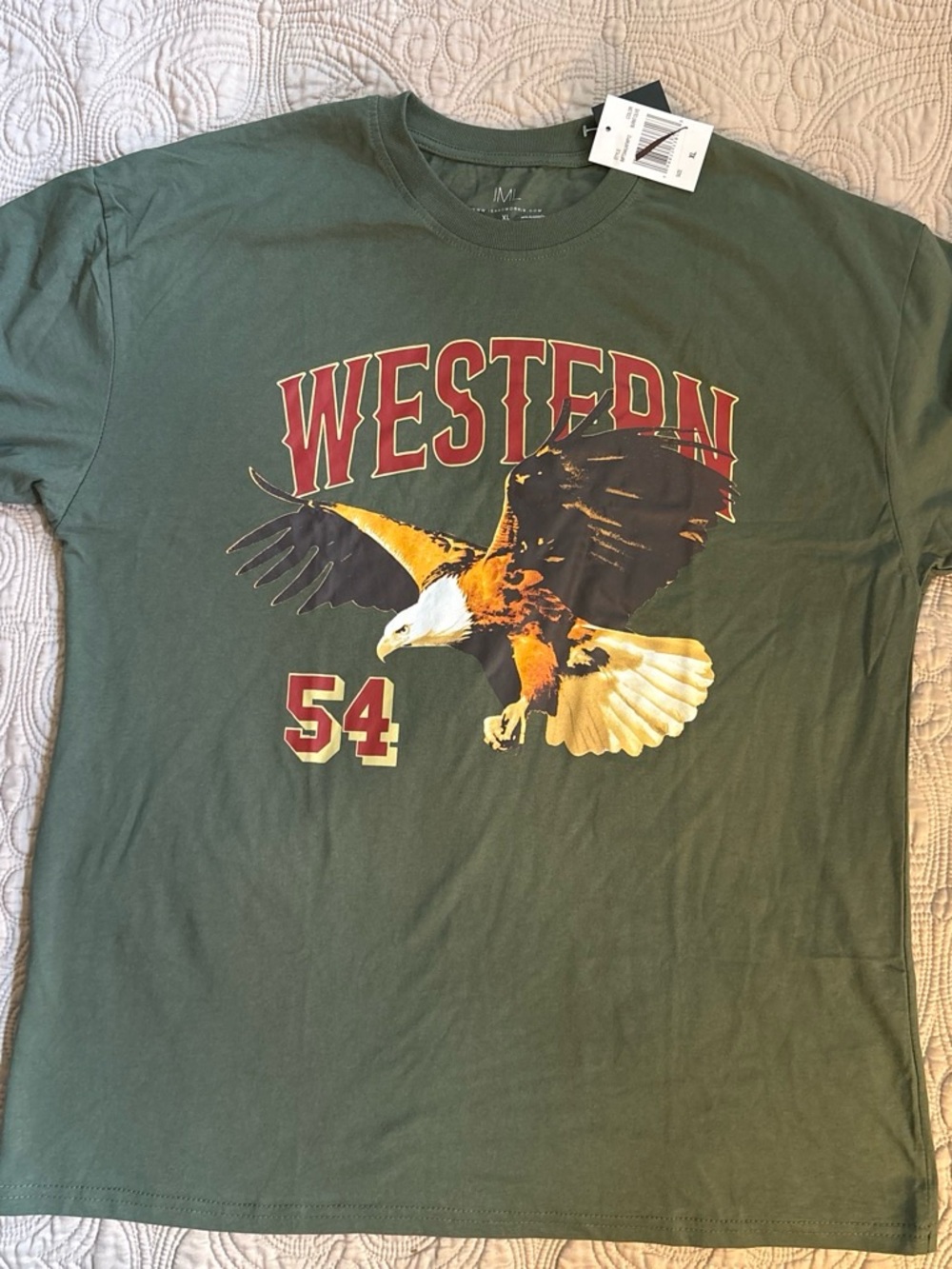 Western Eagle Short-Sleeve Graphic Tee - Olive Green